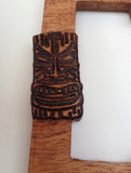 Tiki Mahogany Wood Hand Carved License Plate Frame