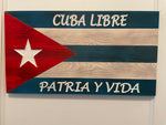 Hand Painted and Hand Carved Cuban Flag