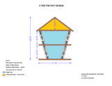 Medium Size  Three Tier Tiki Hut Shelf